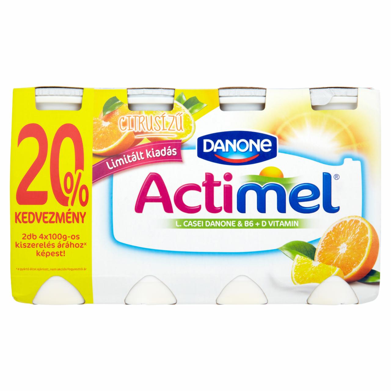 Képek - Danone Actimel zsírszegény, élőflórás, citrusízű joghurtital 8 x 100 g