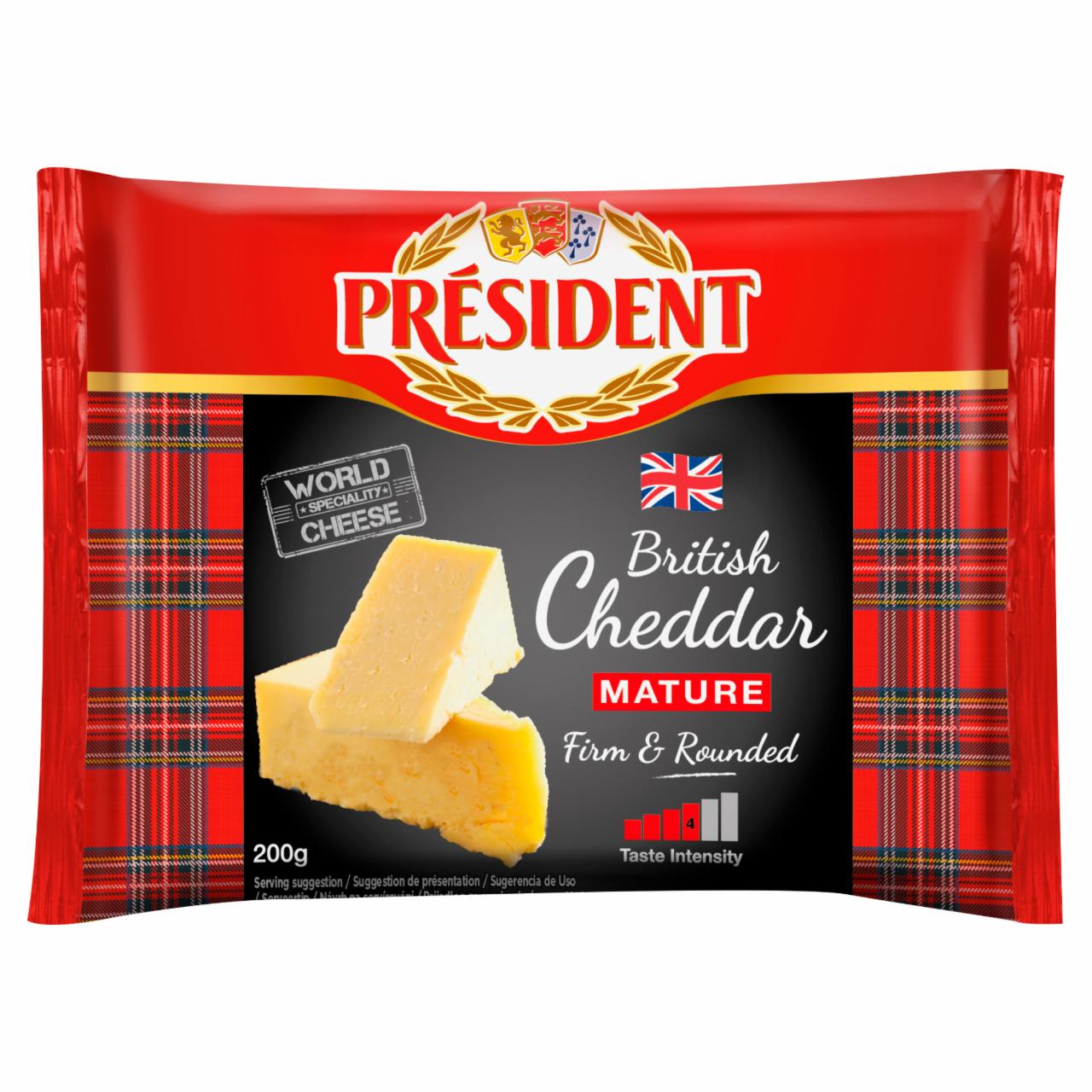 Képek - Président Mature zsíros, kemény fehér cheddar sajt 200 g