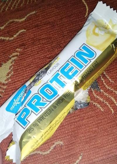 Képek - Protein gluténmentes, vanília ízű fehérje tartalmú szelet fehér bevonattal MaxSport