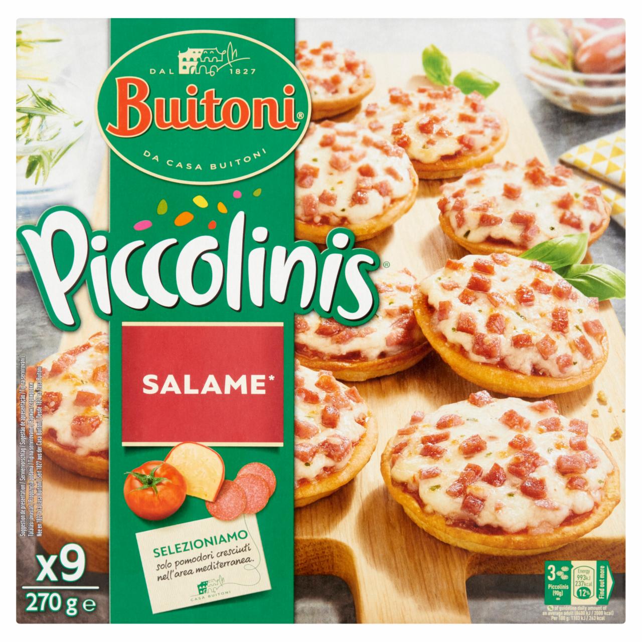 Képek - Buitoni Piccolinis Salame gyorsfagyasztott mini pizza 9 db 270 g
