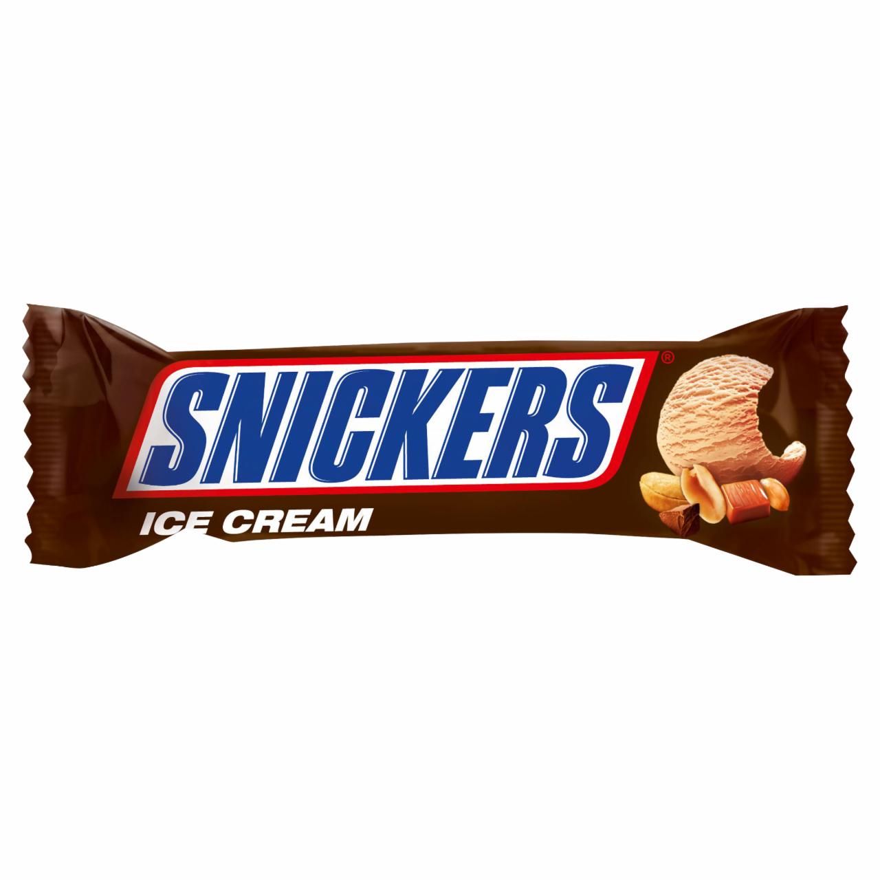 Képek - Snickers földimogyorós-karamellás tejjégkrém szelet kakaós bevonattal 53 ml