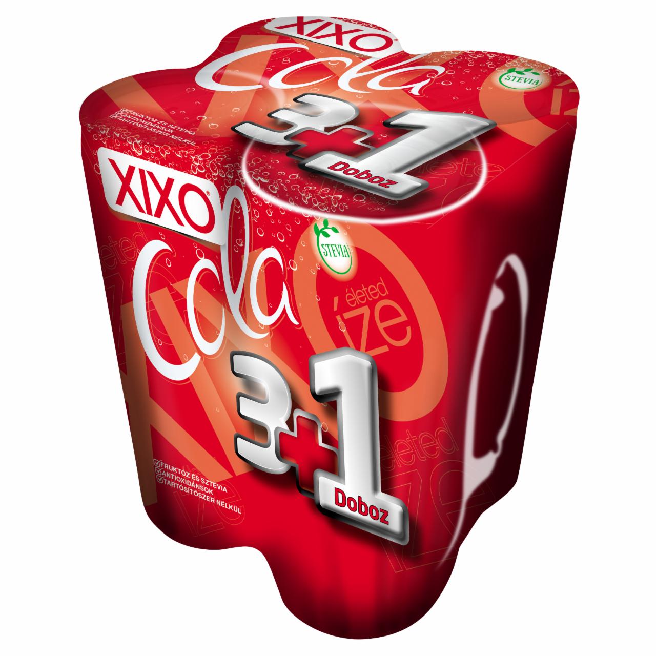 Képek - XIXO Cola kólaízű, csökkentett energia- és cukortartalmú szénsavas üdítőital 4 x 250 ml