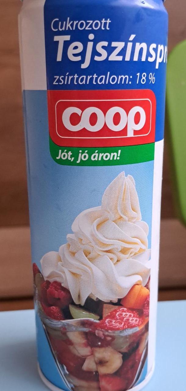 Képek - Cukrozott tejszínspray 18% Coop