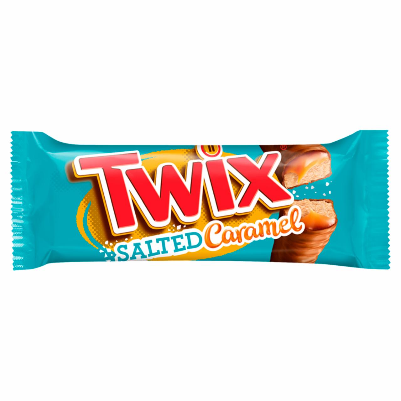 Képek - Twix Salted Caramel kekszes szeletek karamellával, tejcsokoládéba mártva 2 x 23 g (46 g)