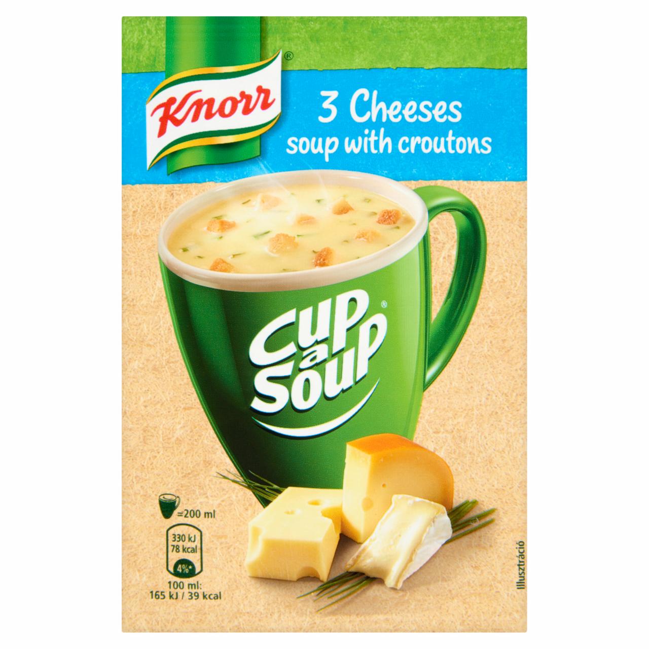Képek - Knorr Cup a Soup instant 3 sajtkrémleves zsemlekockával 17 g