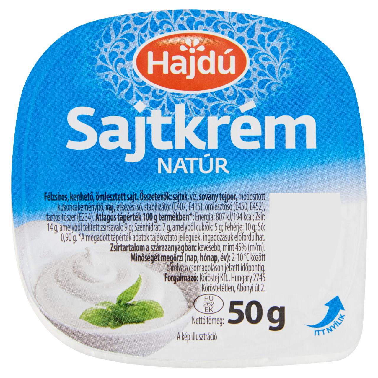 Képek - Hajdú natúr sajtkrém 50 g