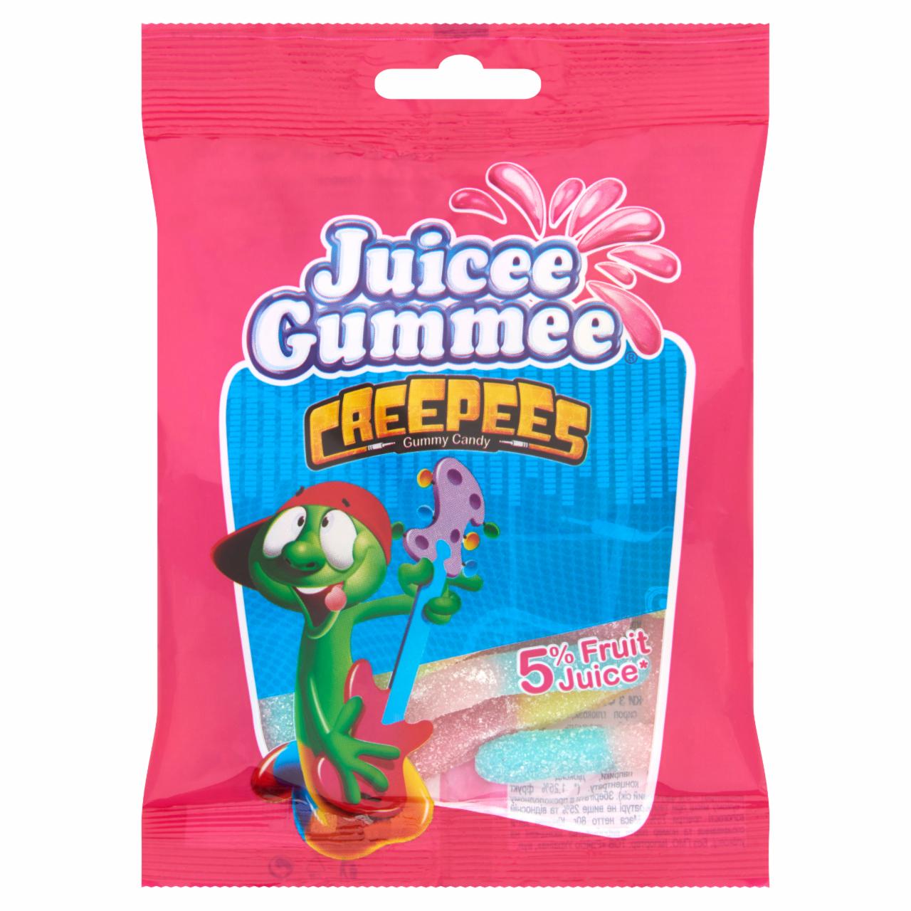 Képek - Juicee Gummee Creepees neon gumigiliszta gyümölcsös ízű gumicukor 80 g