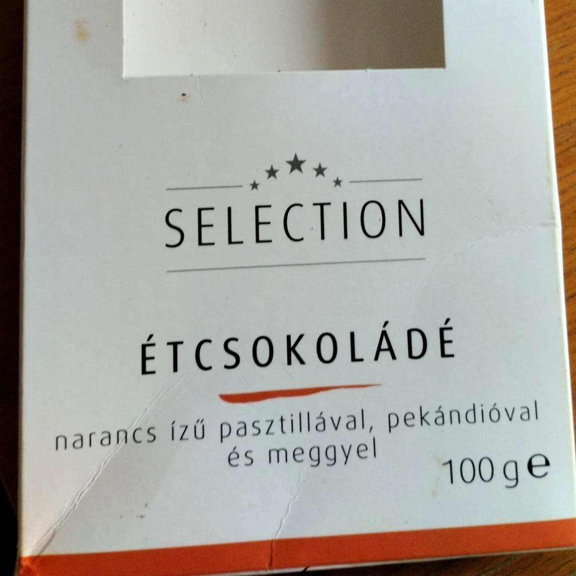 Képek - Étcsokoládé narancs ízű pasztillával, pekándióval és meggyel Selection