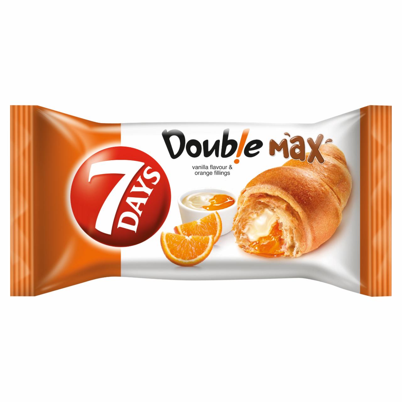 Képek - 7DAYS Double Max croissant vanília ízű és narancsos töltelékekkel 80 g