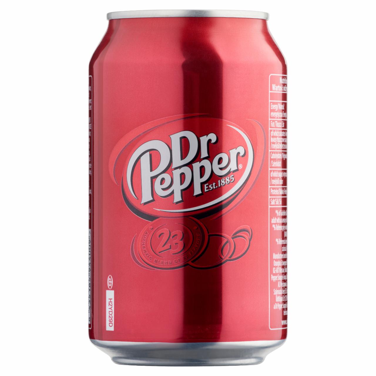 Képek - Dr Pepper csökkentett energiatartalmú szénsavas üdítőital cukorral és édesítőszerekkel 330 ml