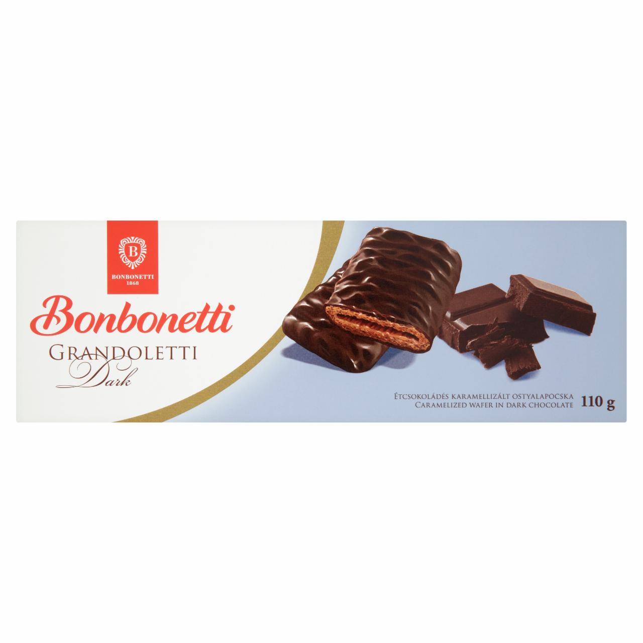 Képek - Bonbonetti Grandoletti étcsokoládés karamellizált ostyalapocska 110 g