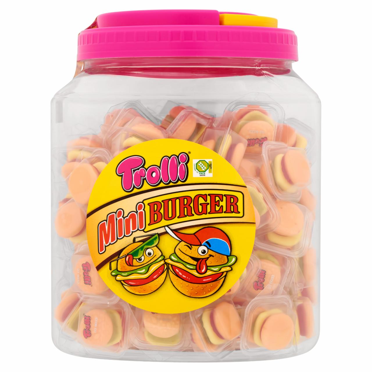 Képek - Trolli Miniburger gyümölcs ízű gumicukor 90 db 900 g