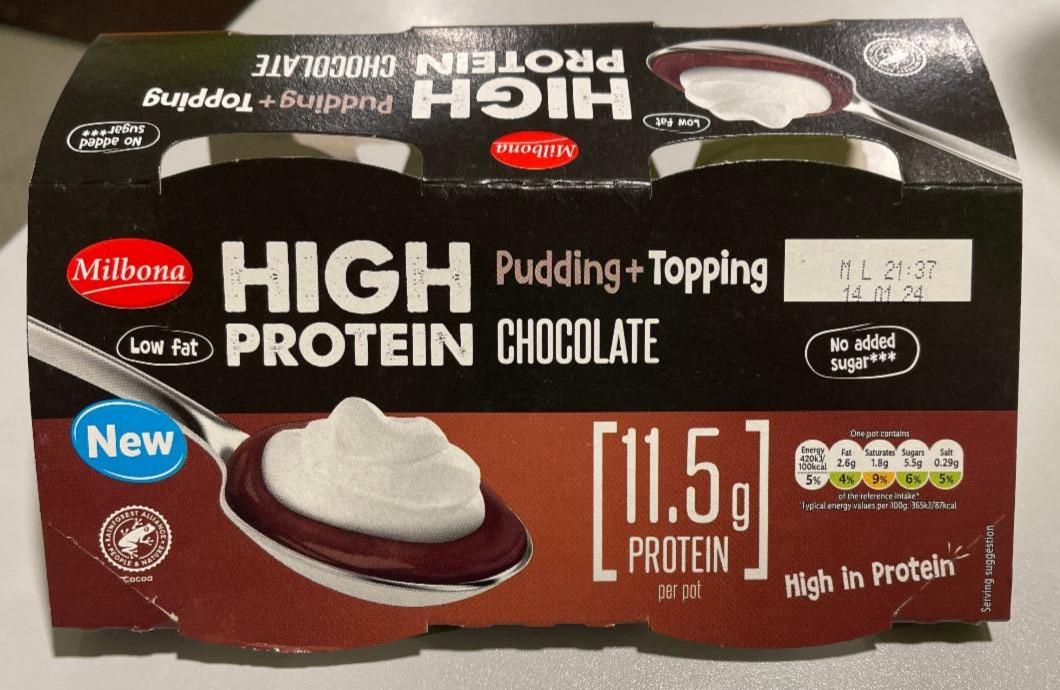 Képek - High protein pudding+topping chocolate Milbona