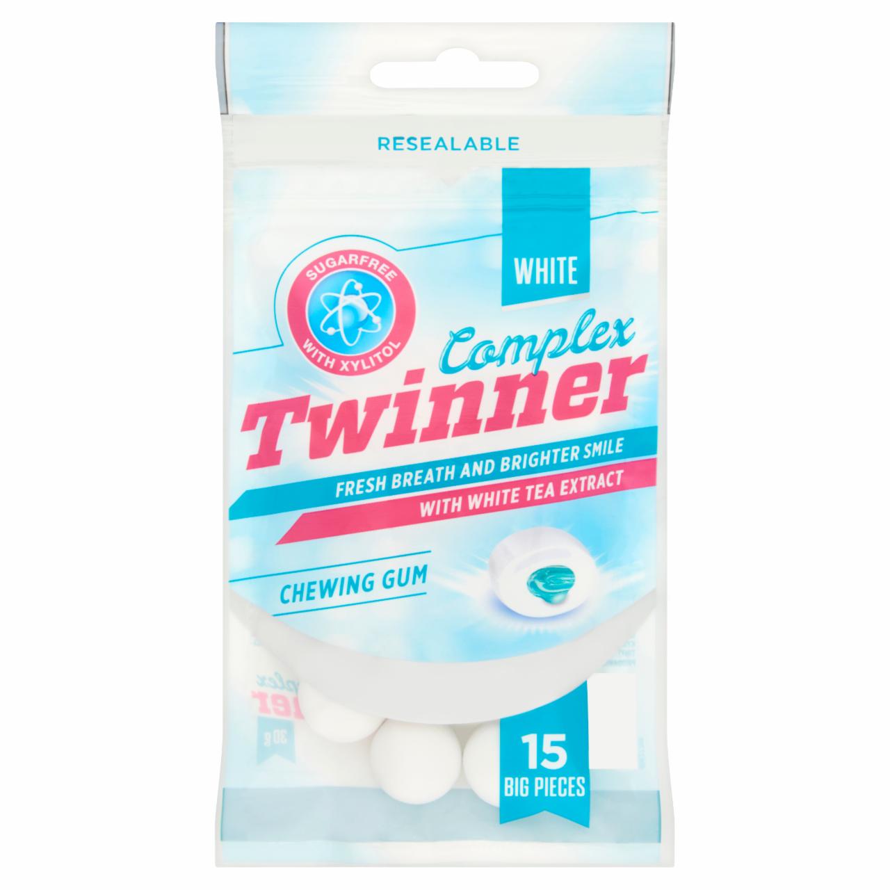 Képek - Twinner Complex White cukormentes rágógumi édesítőszerekkel 15 db 30 g