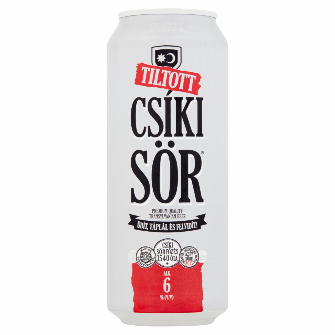 Képek - Tiltott Csíki Sör kézműves világos bock sör 6% 0,5 l