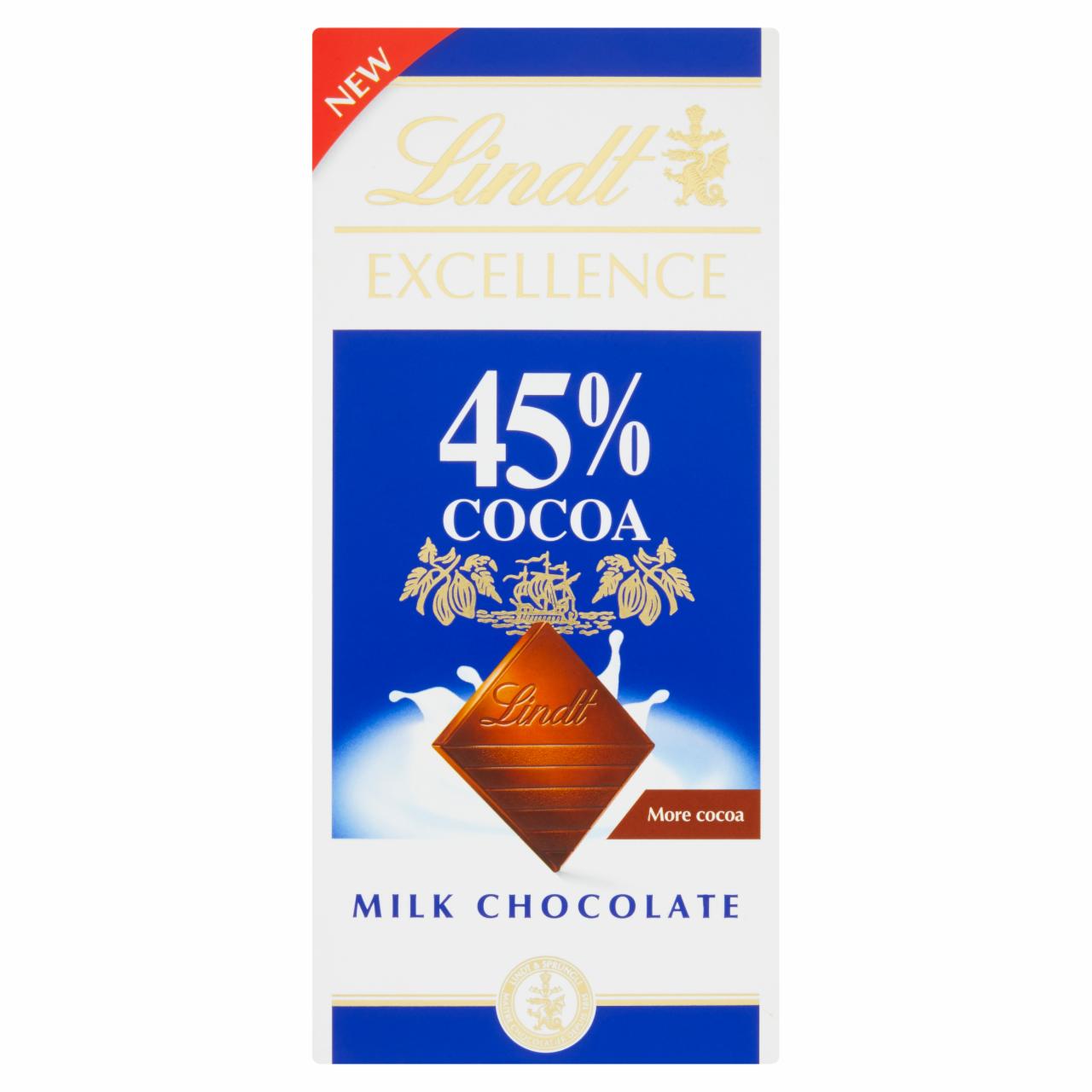 Képek - Lindt Excellence magas kakaótartalmú tejcsokoládé 45% 80 g