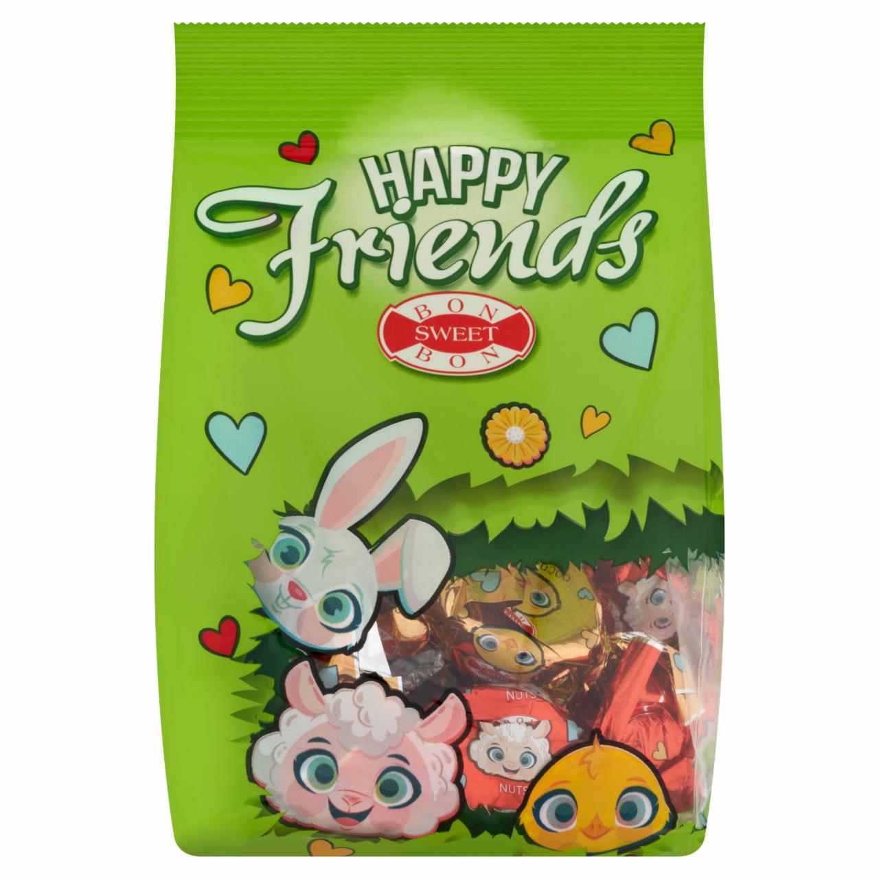 Képek - Bon Sweet Bon Happy Friends desszert bonbonok karamell, mogyoró és kakaó-rum ízesítéssel 165 g