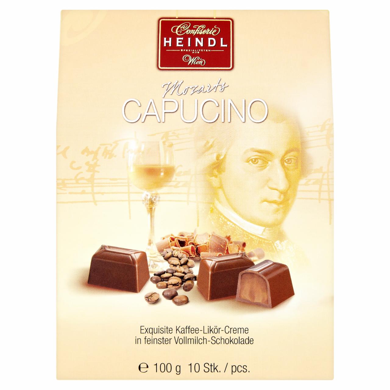 Képek - Heindl Mozarts Capucino kávélikőrös krémmel töltött tejcsokoládé 100 g