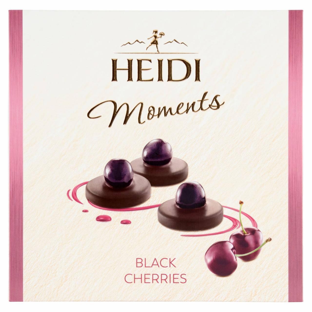 Képek - Heidi Moments étcsokoládé praliné kakaó ízű töltelékkel és kandírozott fekete cseresznyével 150 g