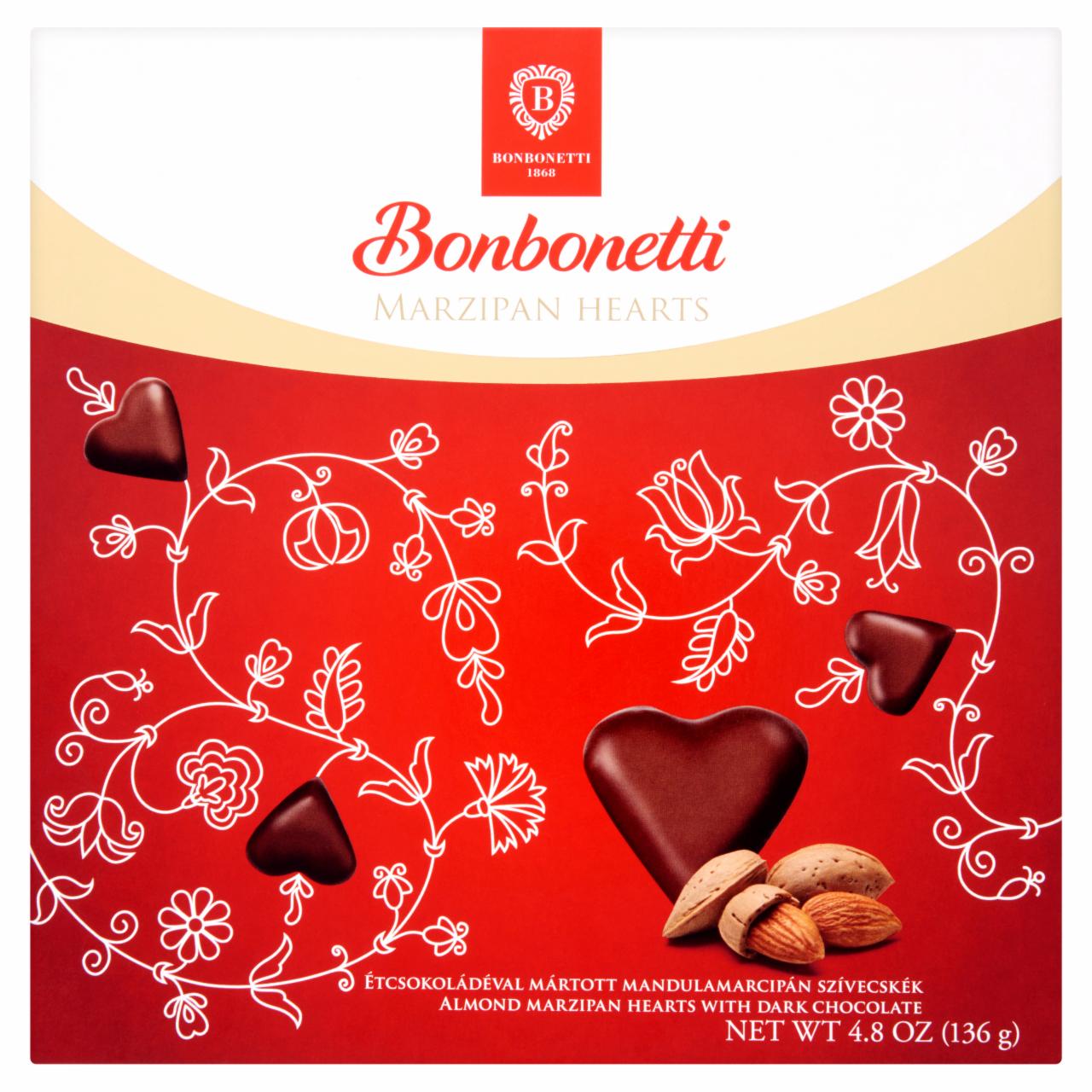 Képek - Bonbonetti étcsokoládéval mártott mandulamarcipános szívecskék 136 g
