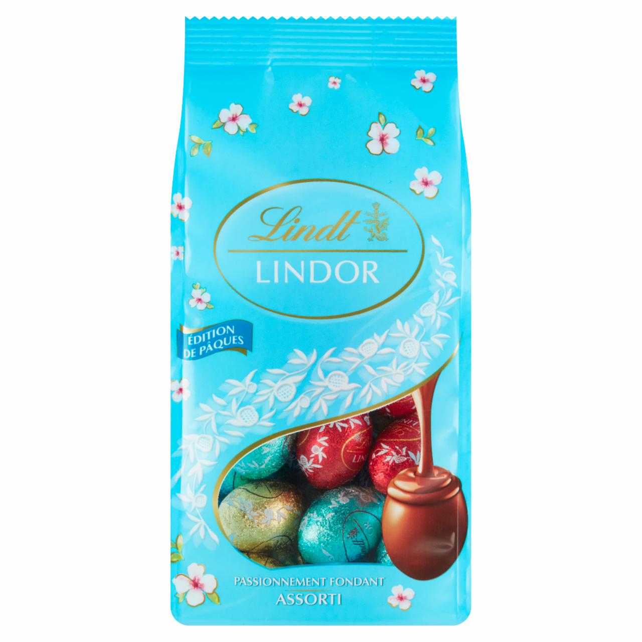 Képek - Lindt Lindor tej-, ét- és fehércsokoládé pralinék lágyan olvadó töltelékkel 180 g