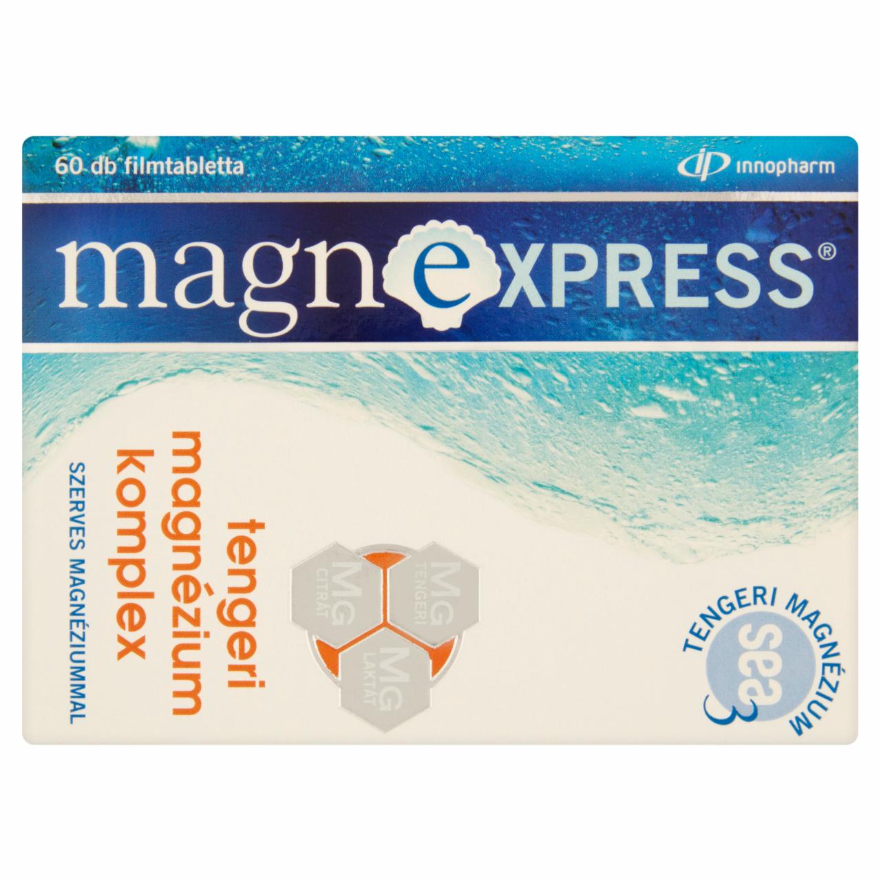 Képek - Innopharm Magnexpress Sea 3 tengeri magnézium komplex étrend-kiegészítő filmtabletta 60 db 72 g