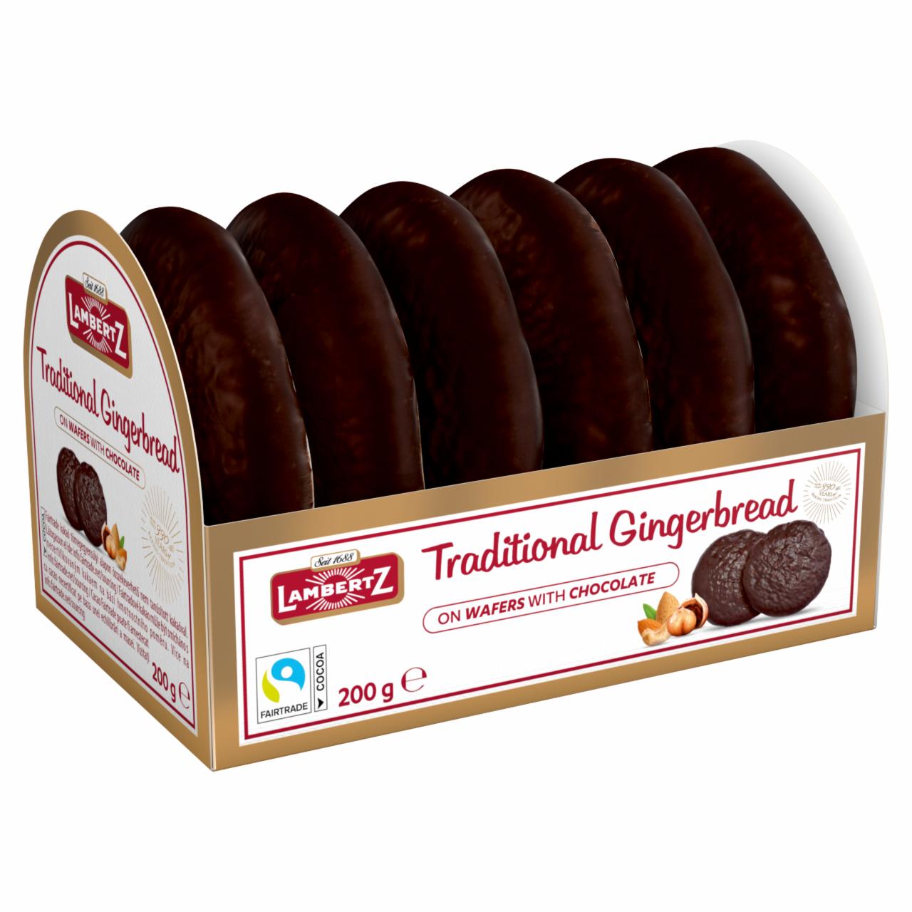 Képek - Lambertz Traditional Gingerbread étcsokoládéval bevont puszedli ostyalapon olajos magvakkal 200 g