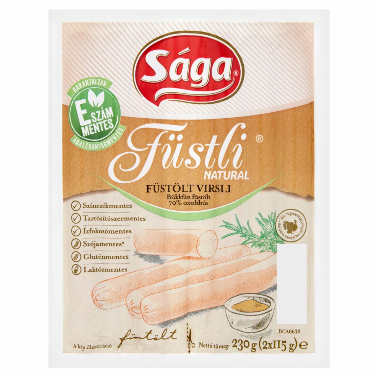 Képek - Sága Füstli Natural füstölt virsli 2 x 115 g