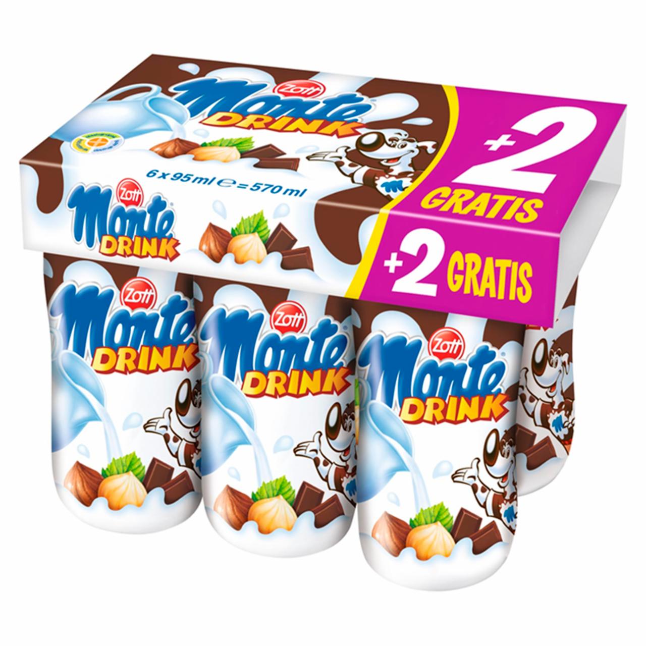 Képek - Zott Monte csokoládés, mogyorós ital 6 x 95 ml