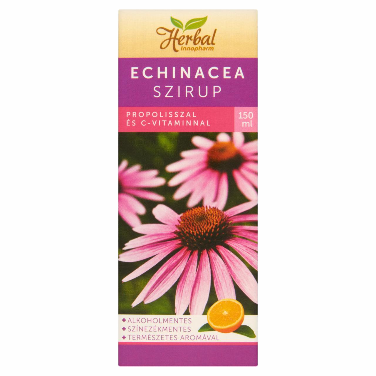 Képek - InnoPharm Herbal Echinacea narancs ízű étrend-kiegészítő szirup propolisszal és C-vitaminnal 150 ml