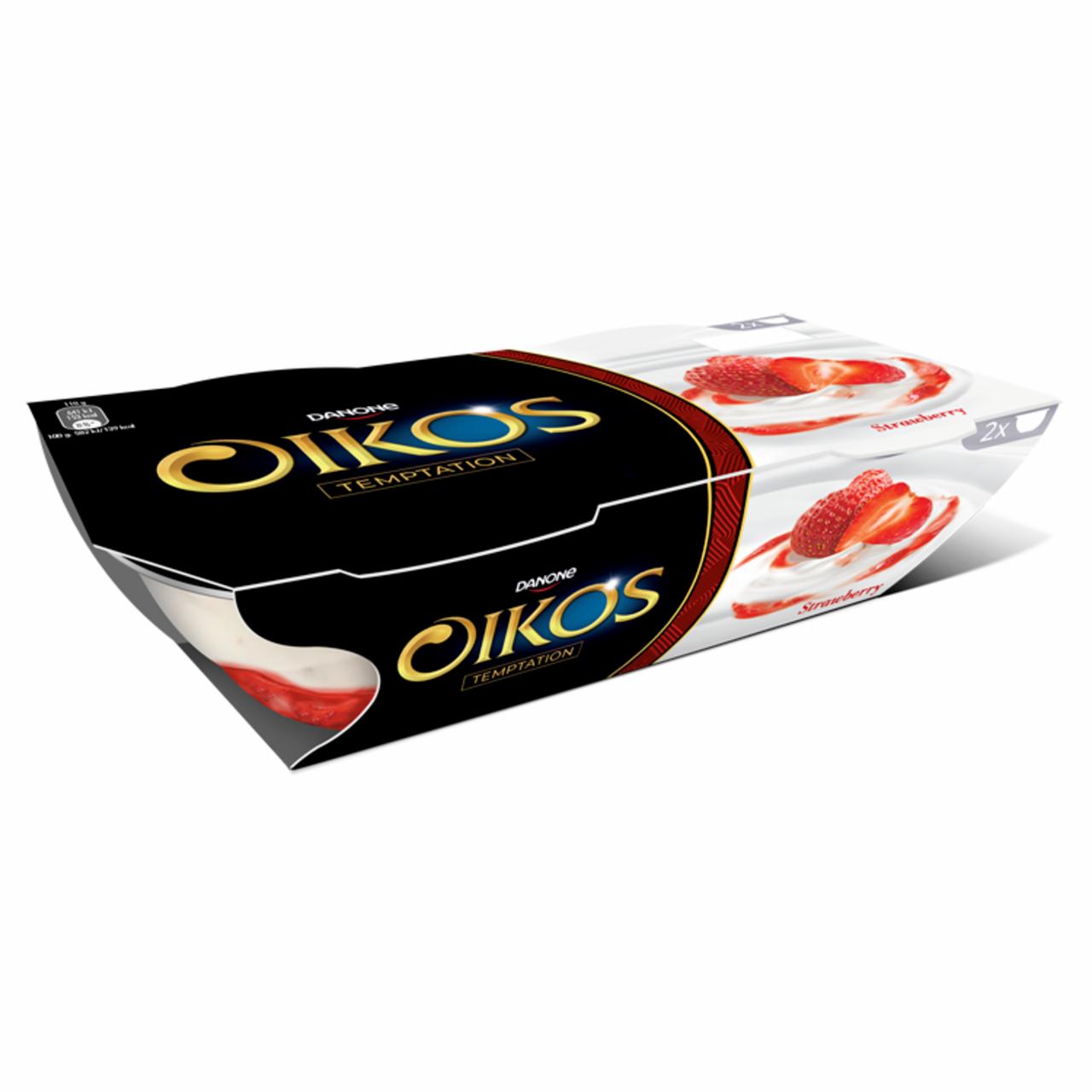 Képek - Danone Oikos élőflórás görög krémjoghurt eperöntettel 2 x 110 g