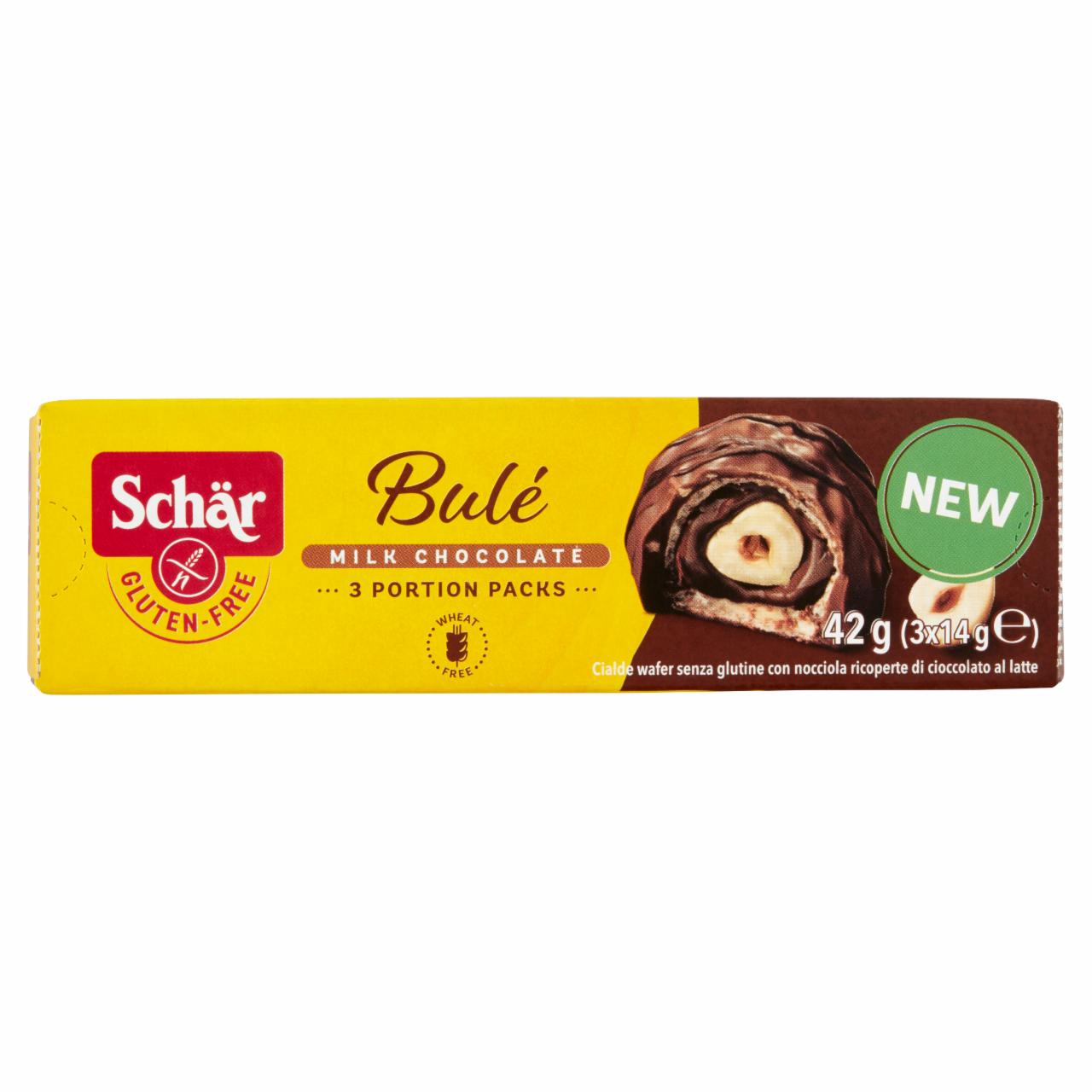 Képek - Schär Bulé mogyorókrémmel töltött praliné egész mogyoróval 3 x 14 g (42 g)