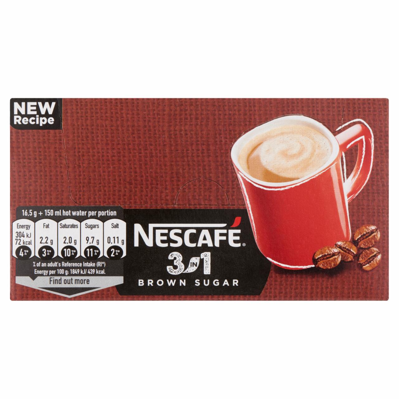 Képek - Nescafé 3in1 Brown Sugar azonnal oldódó kávéspecialitás barnacukorral 28 x 16,5 g (462 g)
