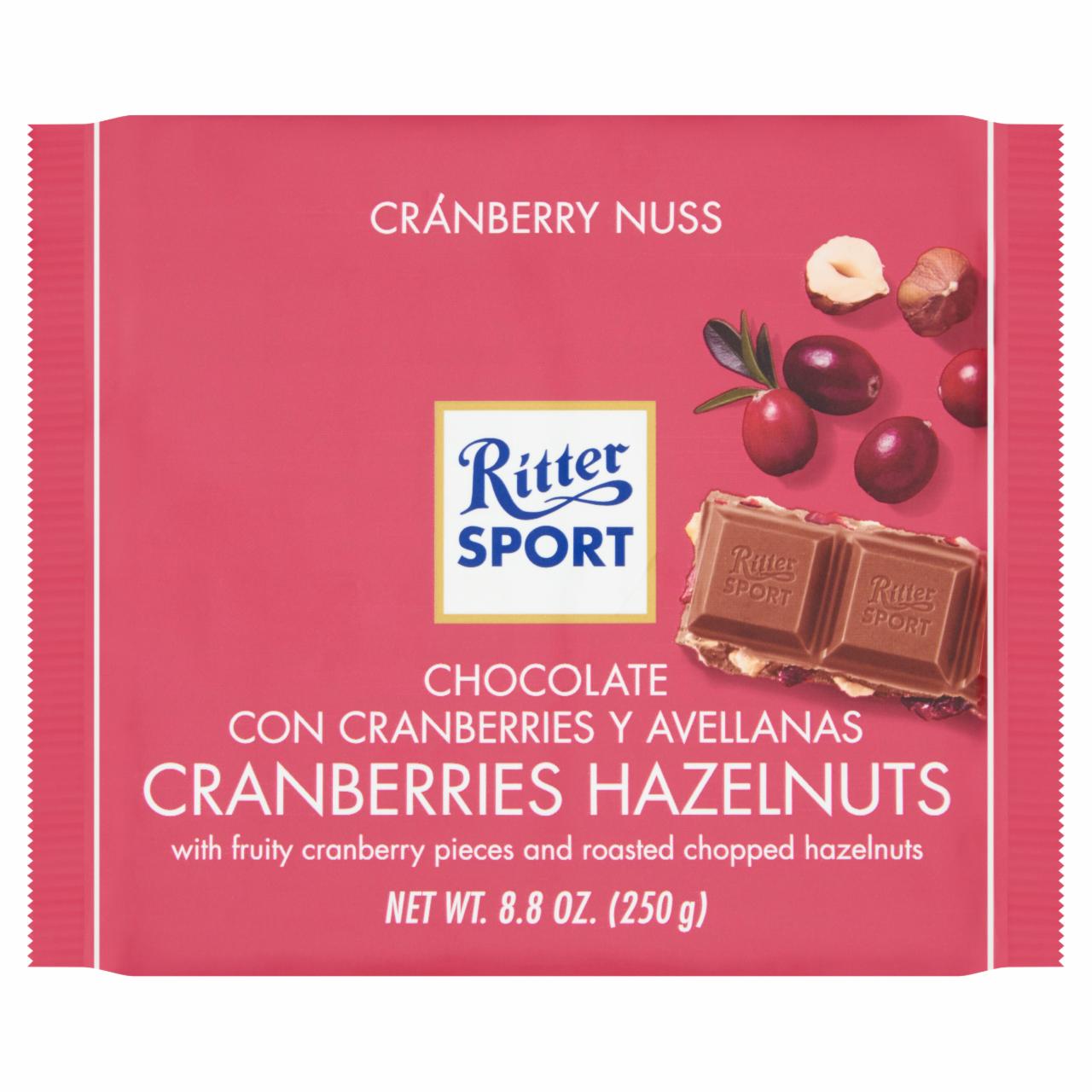 Képek - Ritter Sport tejcsokoládé szárított áfonyadarabokkal és mogyoródarabkákkal 250 g