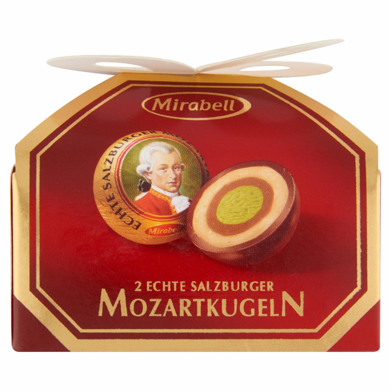 Képek - Mirabell Mozartkugeln étcsokoládé világos- és sötét mogyoróskrém és marcipán töltelékkel 2 db 34 g