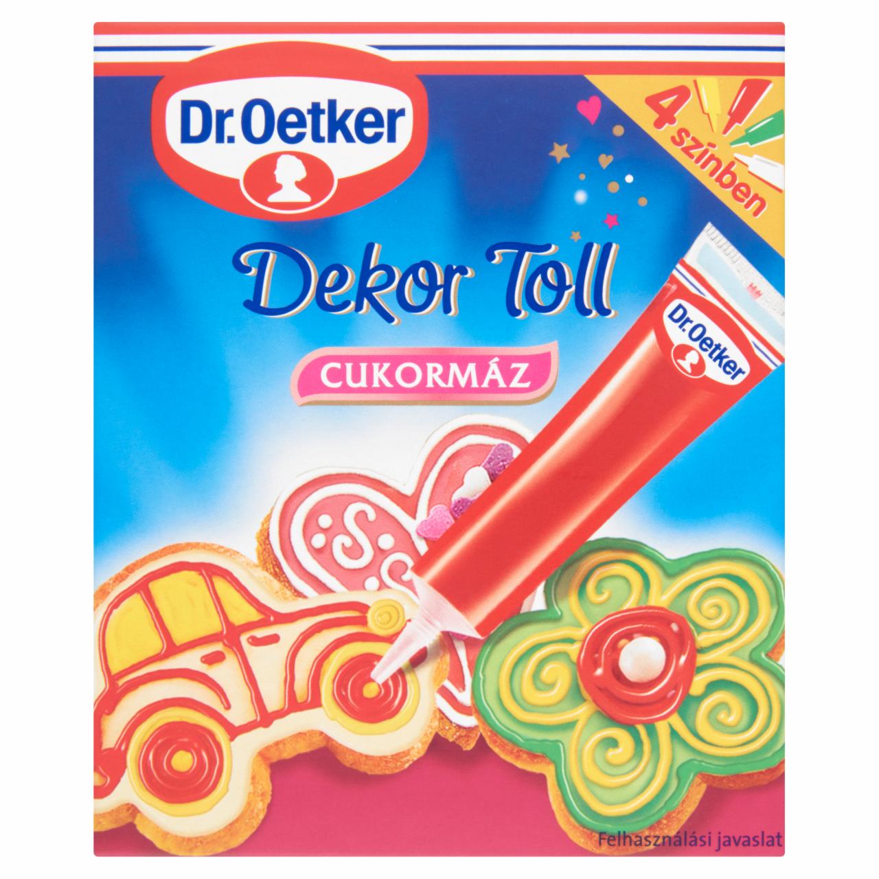 Képek - Dr. Oetker Dekor Toll cukormáz 4 színben 4 db 76 g