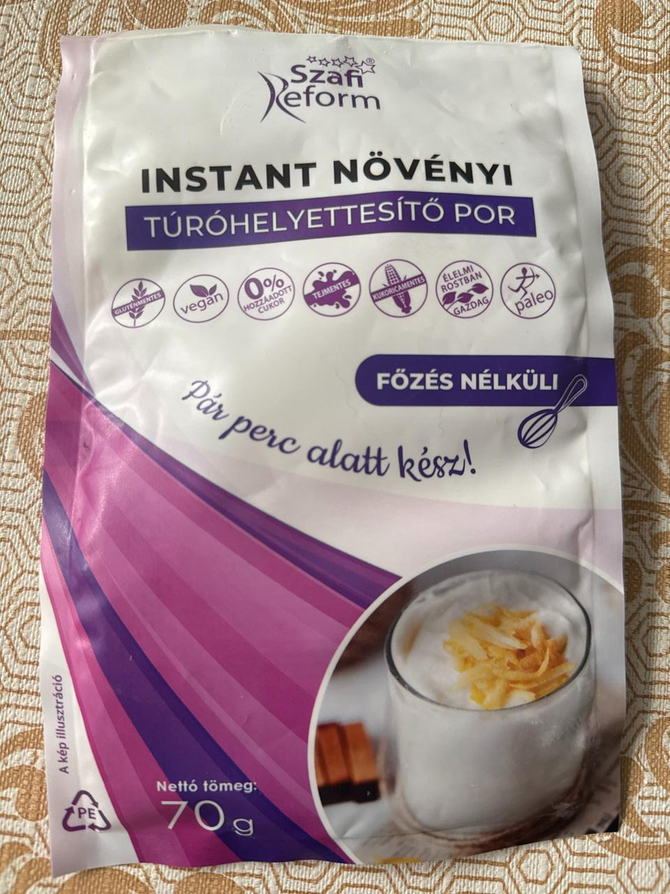 Képek - Instant növényi túróhelyettesítő por Szafi Reform