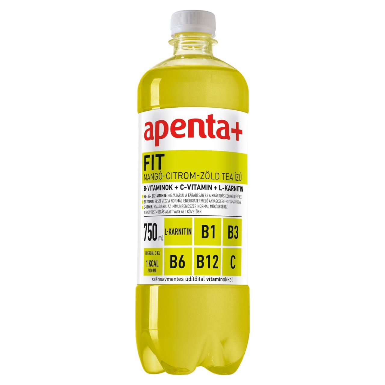 Képek - Apenta+ Fit mangó-citrom-zöld tea ízű szénsavmentes energiamentes üdítőital vitaminokal 750 ml