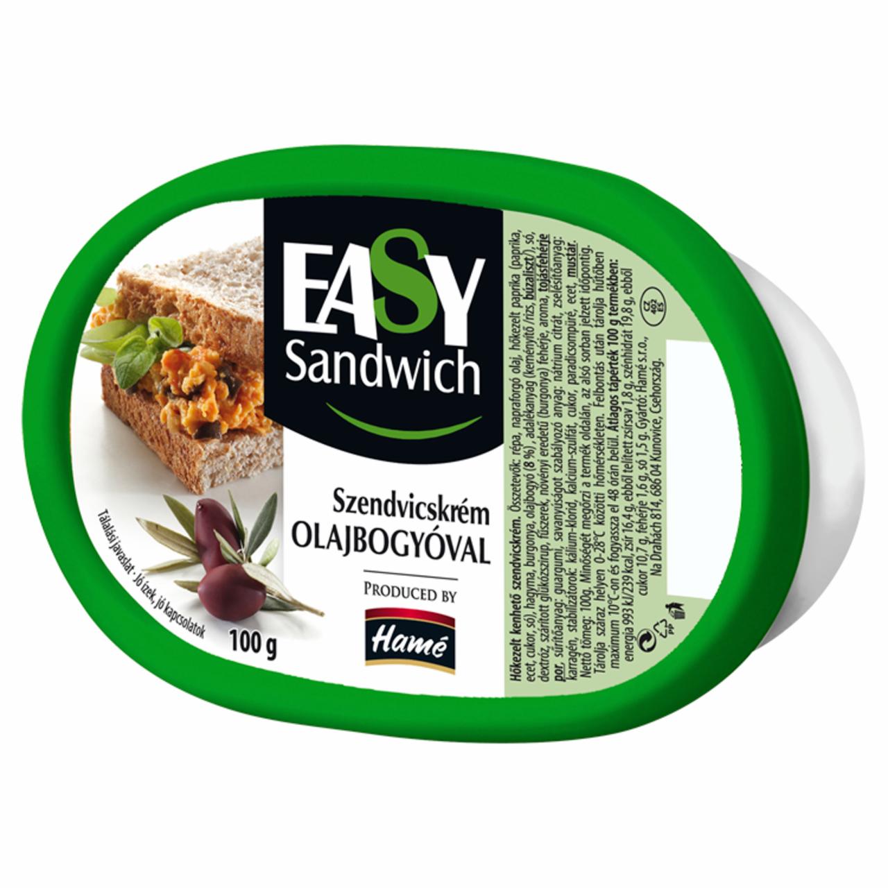 Képek - Hamé Easy Sandwich szendvicskrém olajbogyóval 100 g