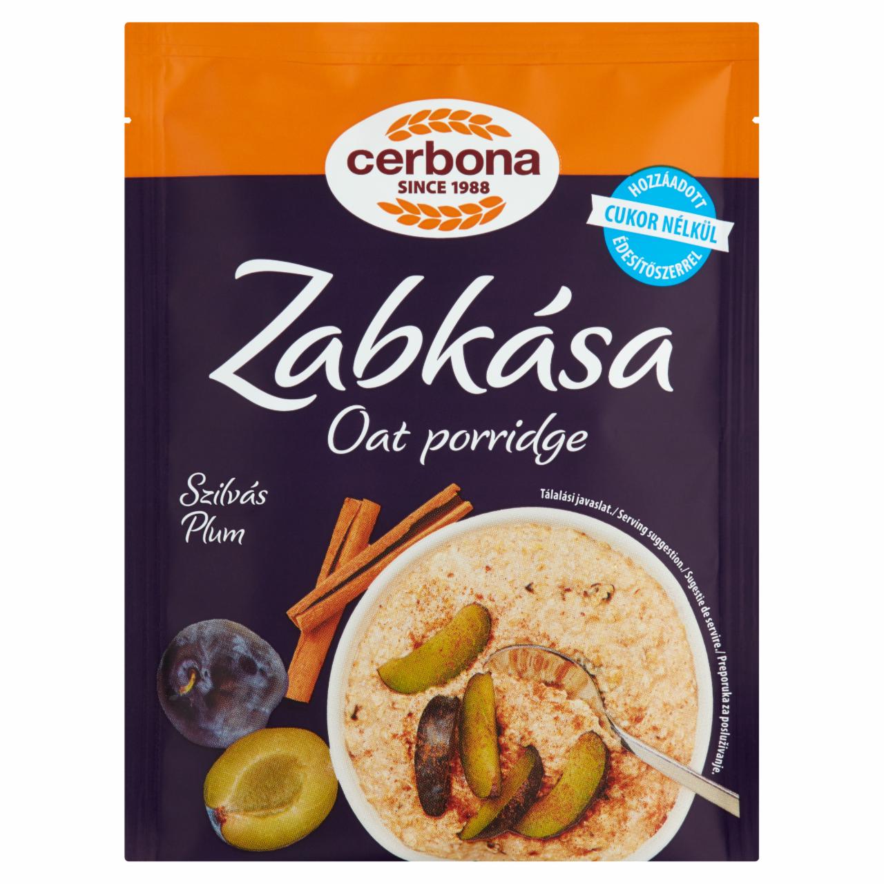 Képek - Cerbona szilvás zabkása cukor hozzáadása nélkül, édesítőszerrel 50 g