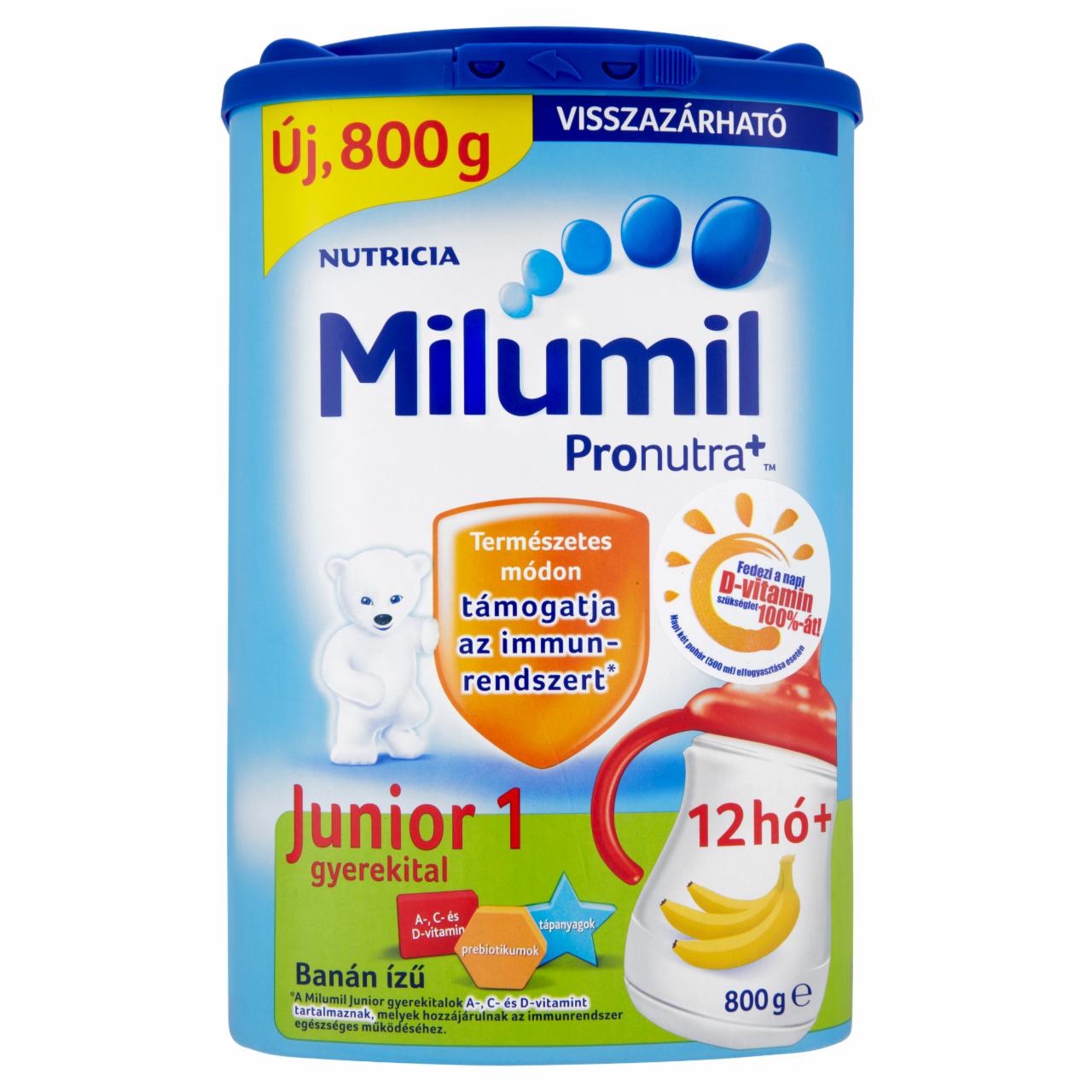 Képek - Milumil Junior 1 gyerekital banán ízű 12 hó+ 800 g