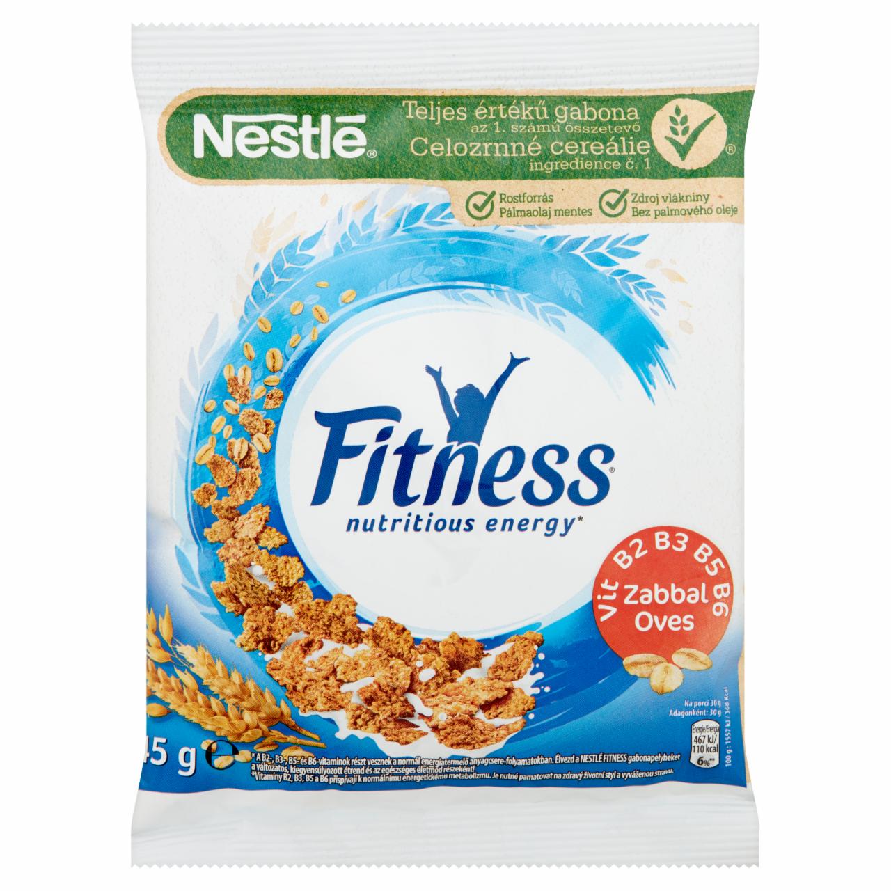 Képek - Nestlé Fitness gabonapehely teljes értékű búzával és zabbal, vitaminokkal és ásványi anyagokkal 45 g