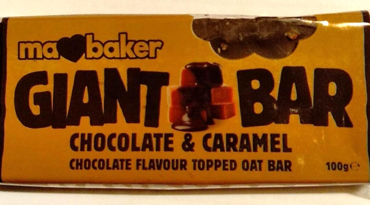 Képek - Ma Baker Giant Bar csokoládéval bevont óriás zabszelet karamelldarabokkal 100 g