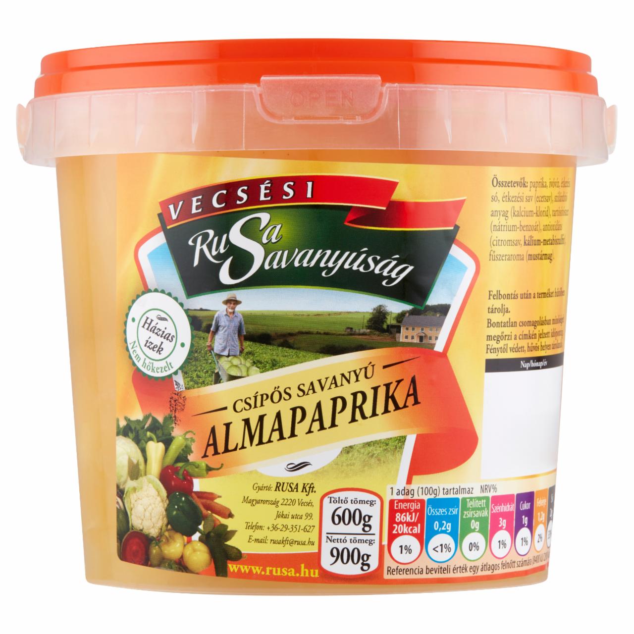 Képek - Rusa Savanyúság csípős savanyú almapaprika 900 g