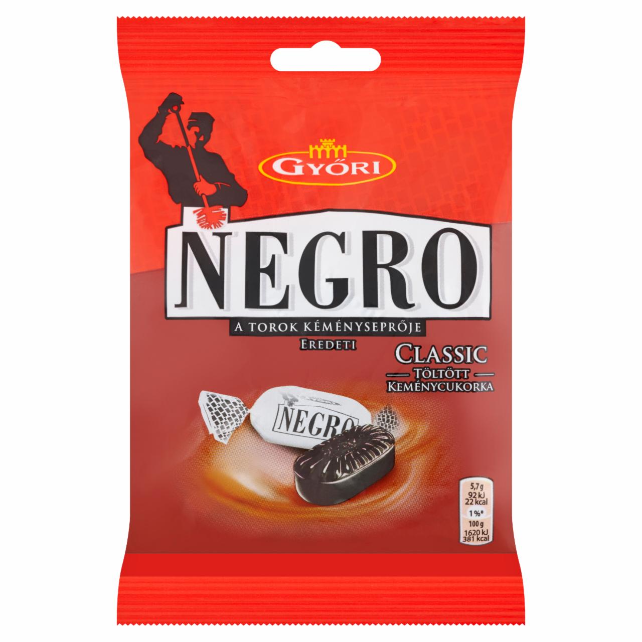 Képek - Győri Negro Classic mentol-ánizs ízű töltött keménycukorka 79 g