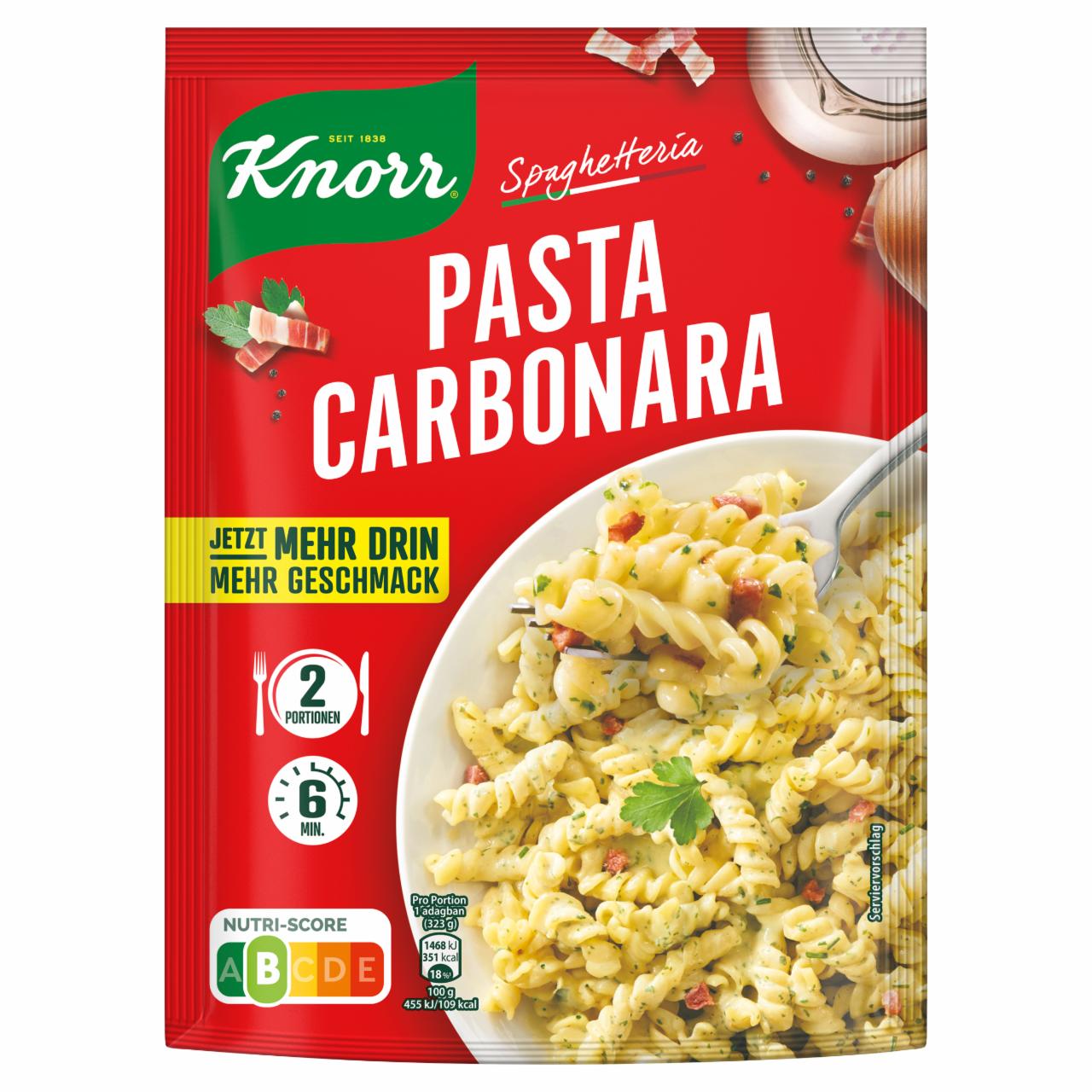 Képek - Knorr Spaghetteria Pasta Carbonara tészta szalonnás-tejszínes szószban 172 g