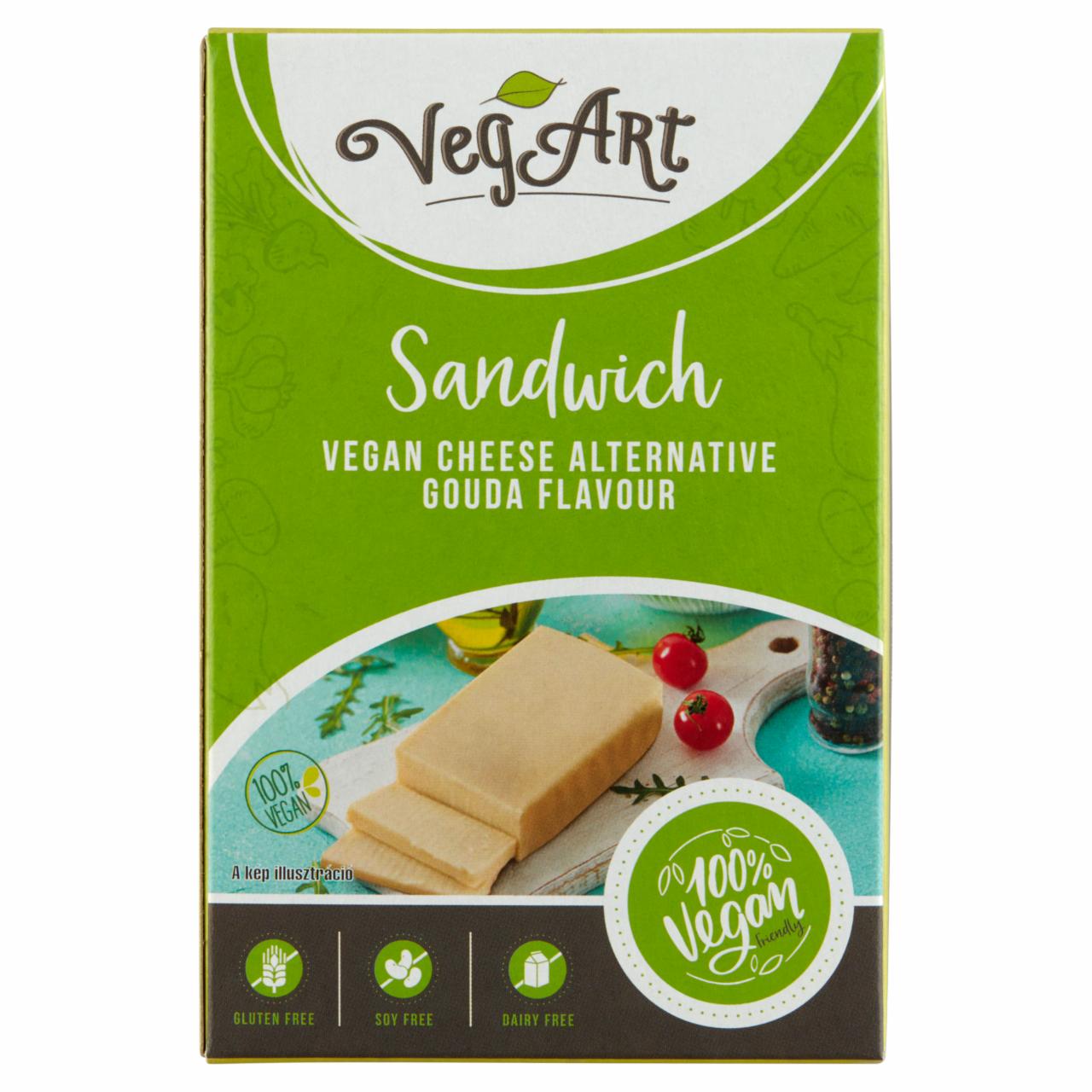 Képek - Vegan növényi alapú, gouda ízesítésű, darabolt sajthelyettesítő élelmiszer készítmény VegArt