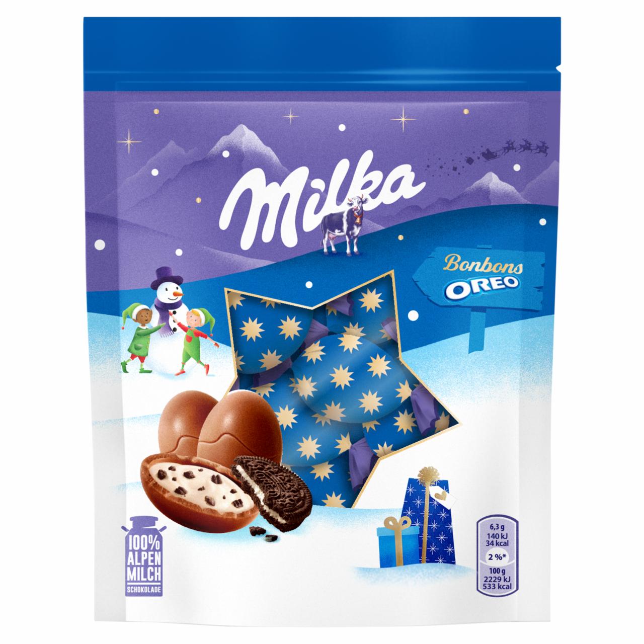 Képek - Milka Oreo alpesi tej felhasználásával készült tejcsokoládé tejes krémtöltelékkel 86 g