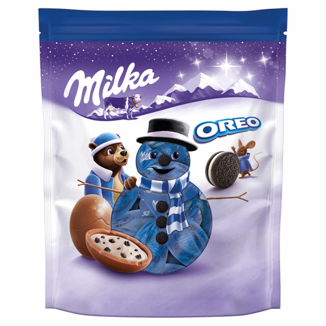 Képek - Milka Oreo alpesi tej felhasználásával készült tejcsokoládé tejes krémtöltelékkel 86 g
