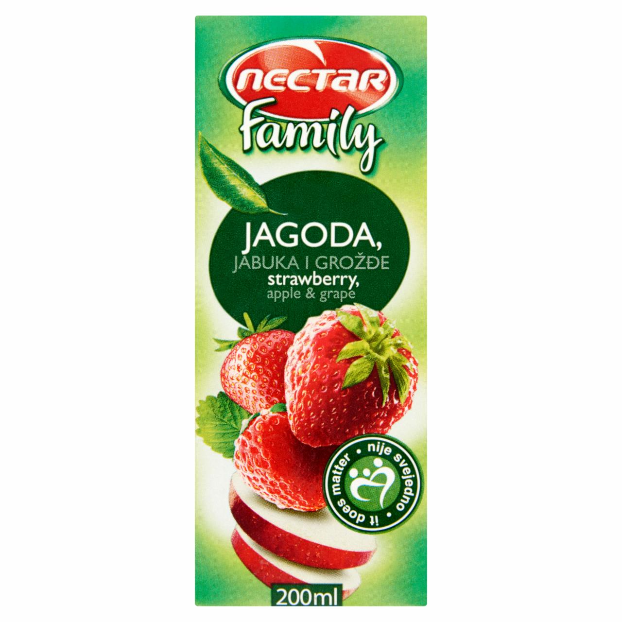 Képek - Nectar Family rostos eper, alma és szőlő gyümölcsital 200 ml